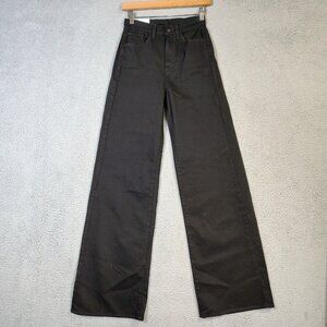 Joe's Jeans Womens 25 Black Denim Vintage Stretch The Mia High Rise Wide Leg NWT